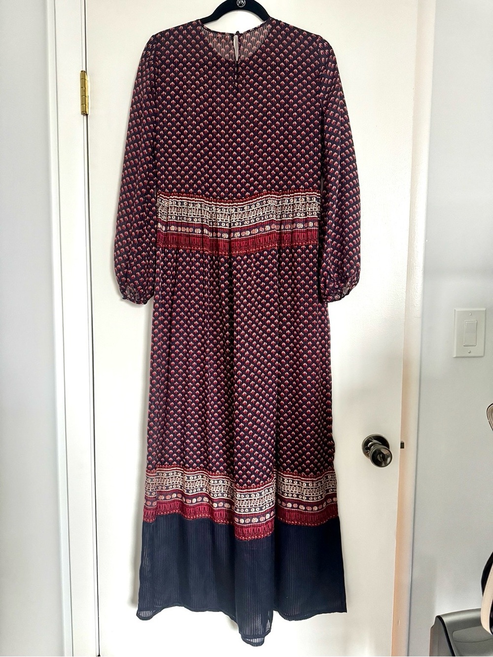 DÔEN 100% Silk Printed Midi Dress with Removable Silk Slip | Size Small
